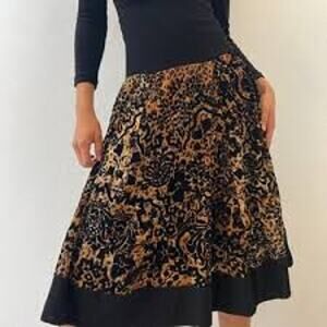 Vintge Fuzzi JEAN PAUL GAULTIER Mesh Animal Print Midi Skirt Size Large L Y2K